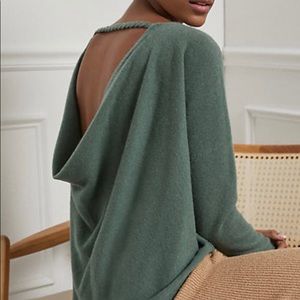 Anthropologie Cashmere Sweater with Braid Design